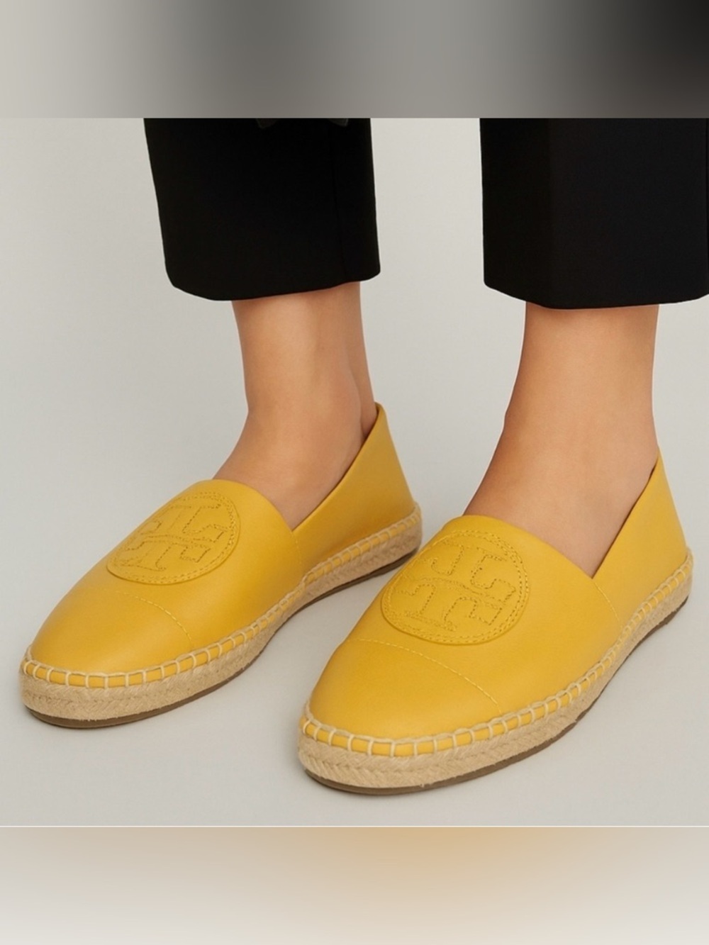 Tory Burch Yellow Nappa Leather Espadrilles - Picture 2 of 7